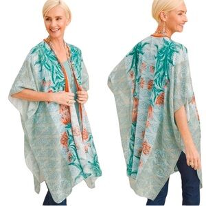 Aratta Silent Journey Rusted Field Ruana Cool Multi Covering Kimono OS